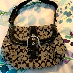 Coach shoulder bag, black and gray